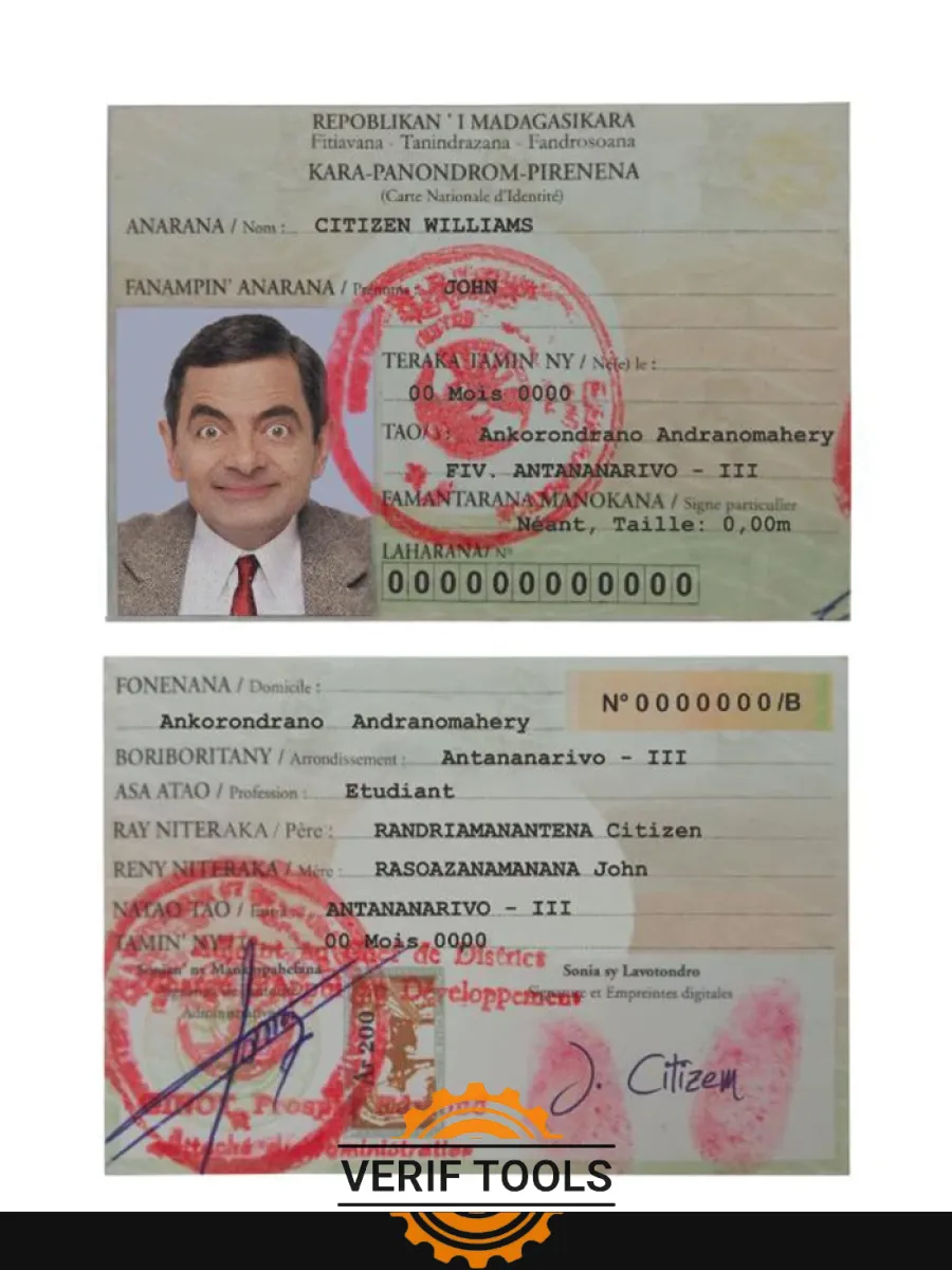 Madagascar Id Card — ID Cards