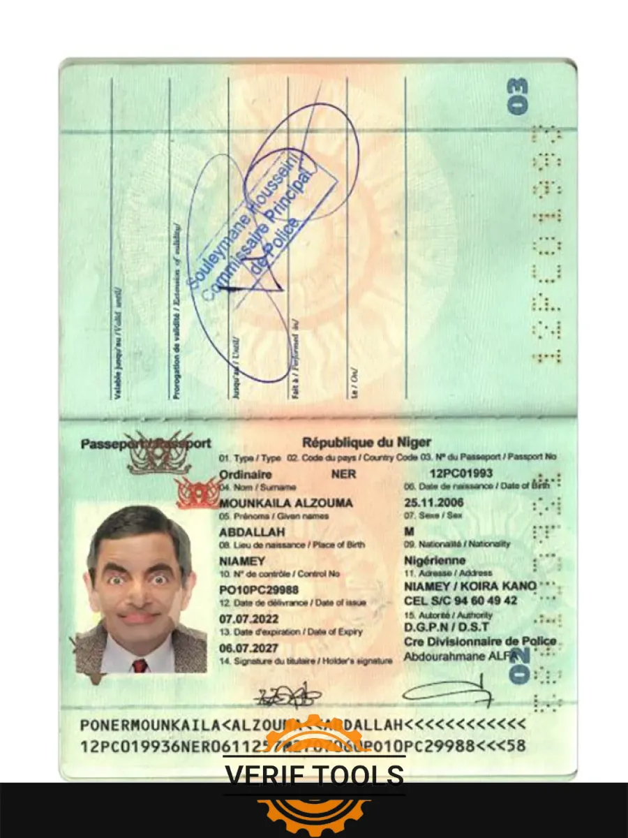 Niger Republic Passport 2022 Present — Passports