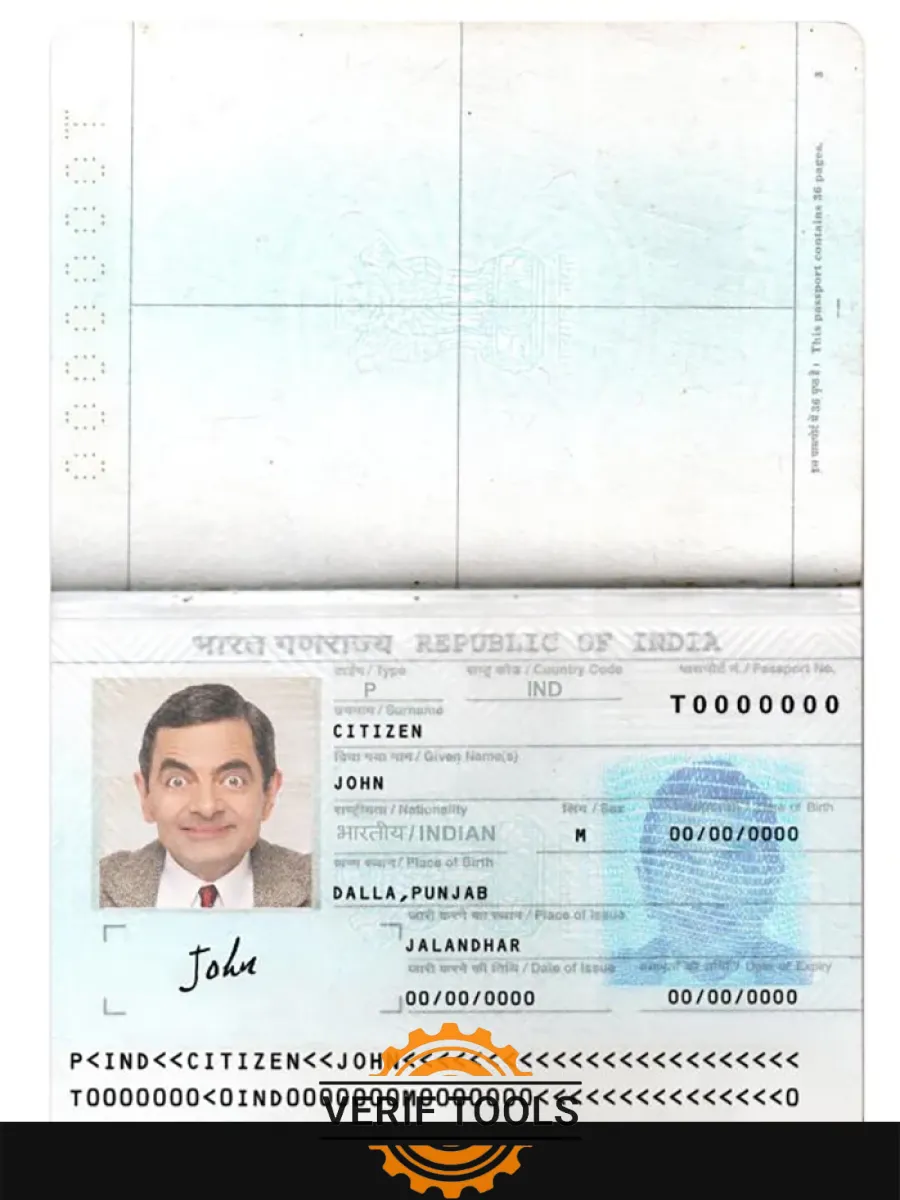 India Passport New Version 2 Pages 1 — Passports