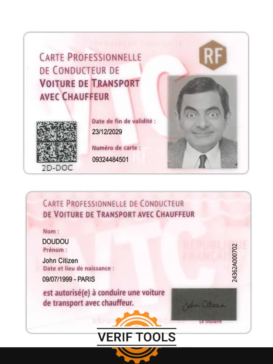 France Professional Drivers Card — Driver License