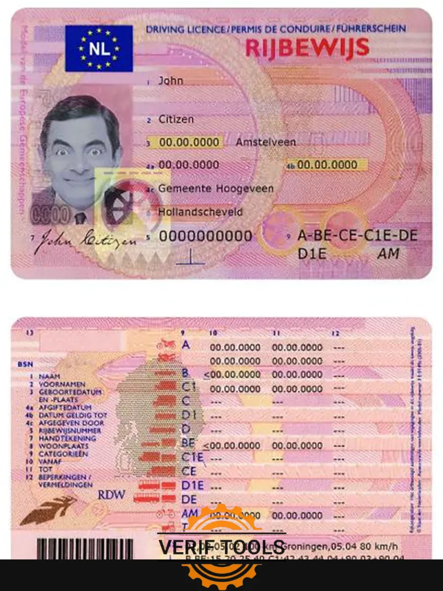 Netherlands Driving License — Driver License