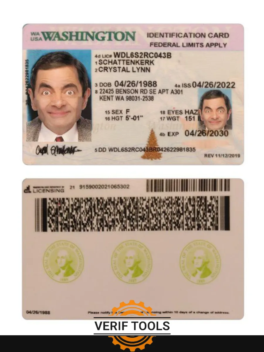 Usa Washington Id Card 2022 Present — ID Cards