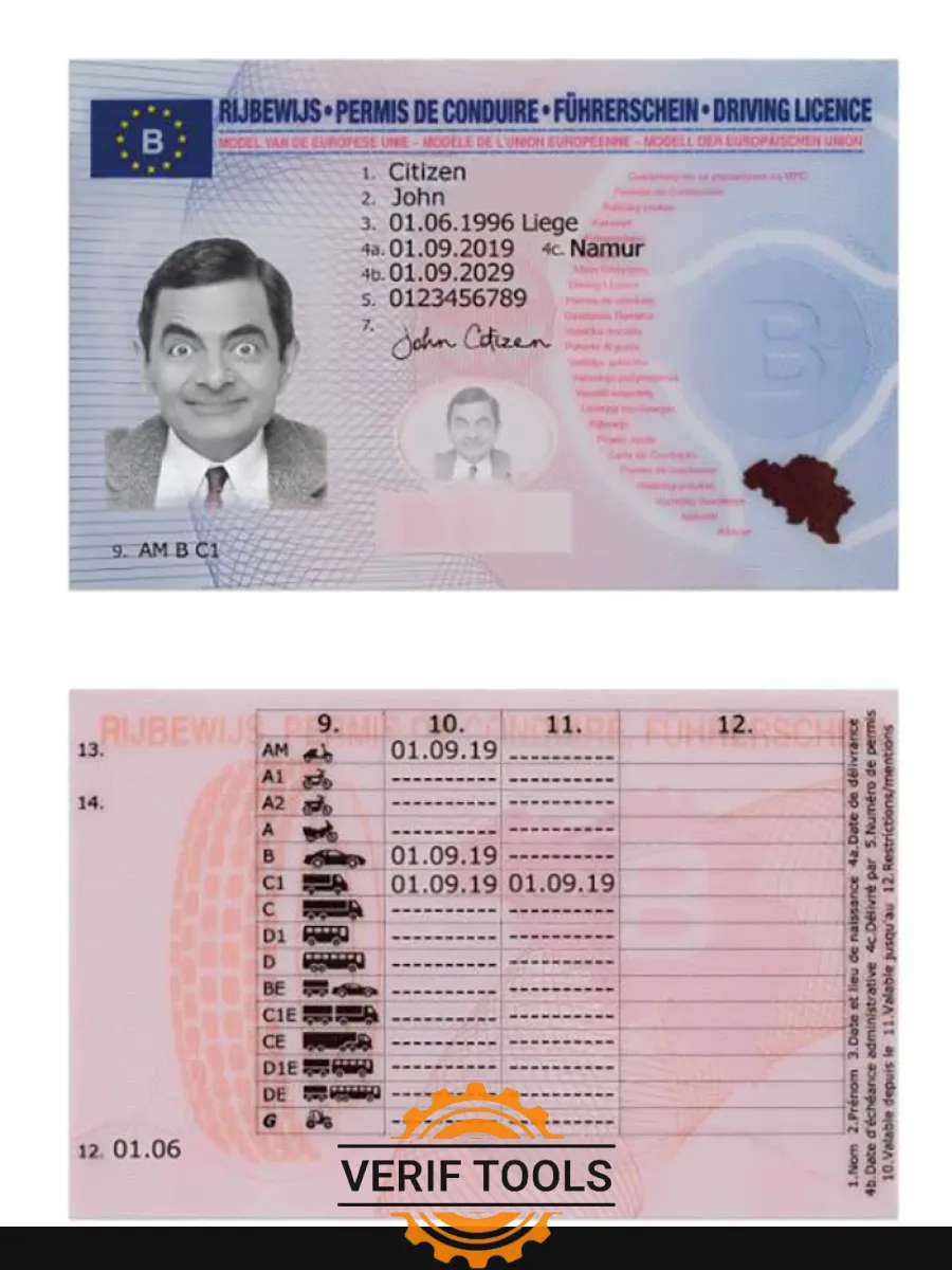 Belgium Driving License 2019 Present — Driver License