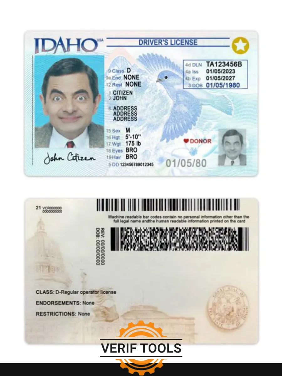 Usa Idaho Driving License 2023 Present — Driver License