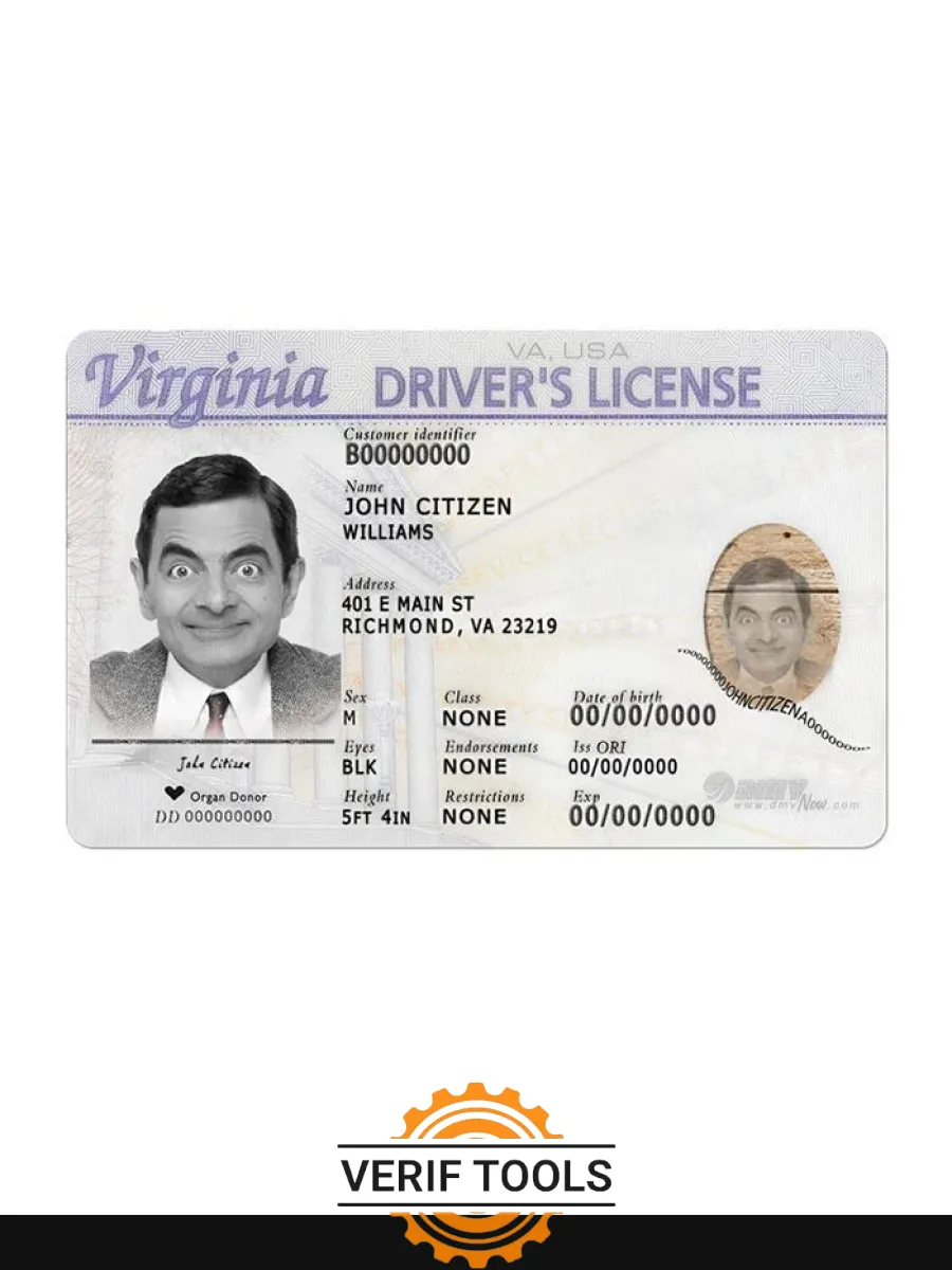 Virginia Driving Front — Driver License