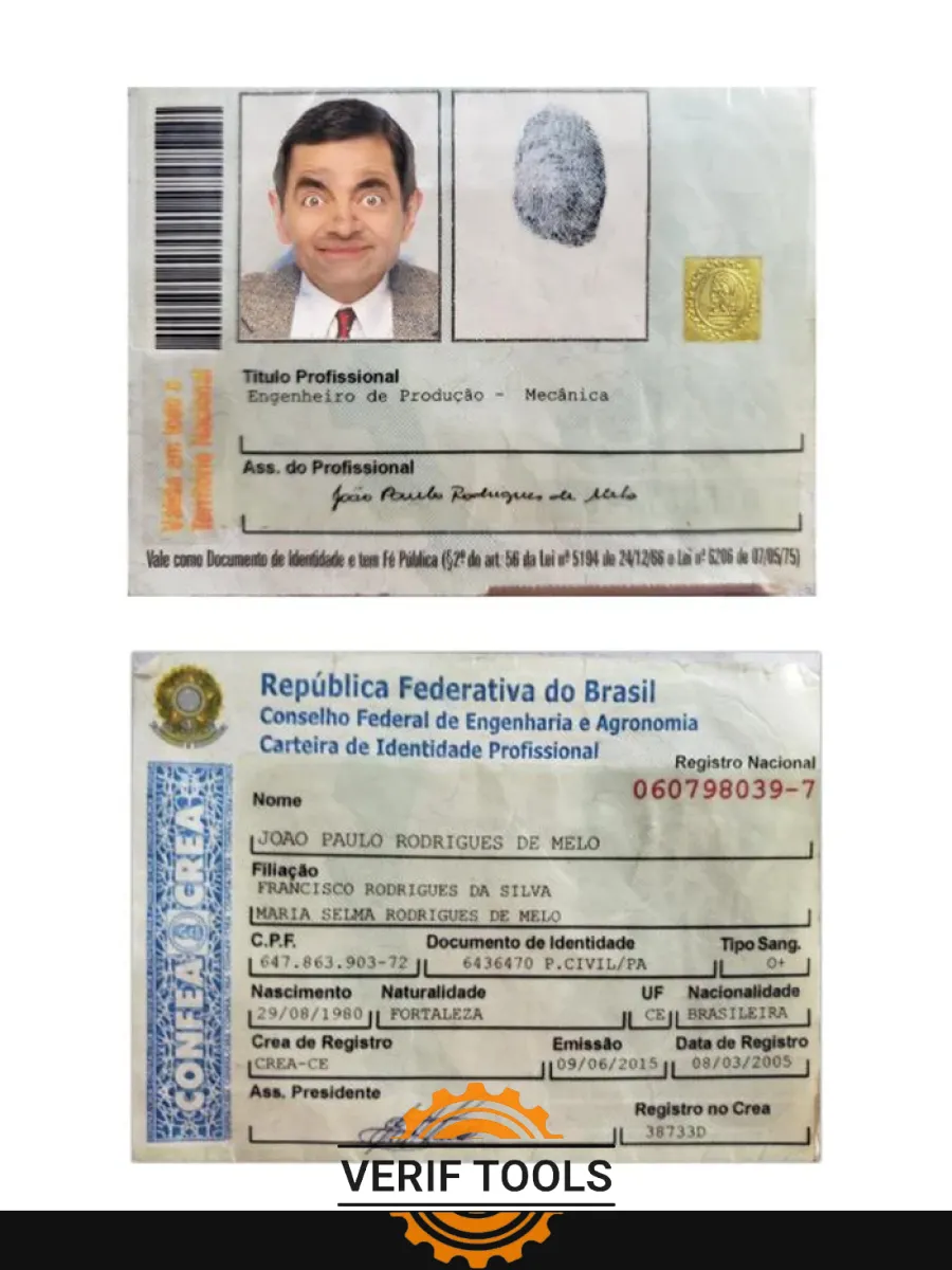 Brazil Professional Identity Card — ID Cards