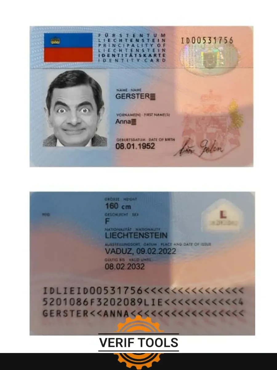 Liechtenstein Id Card — ID Cards