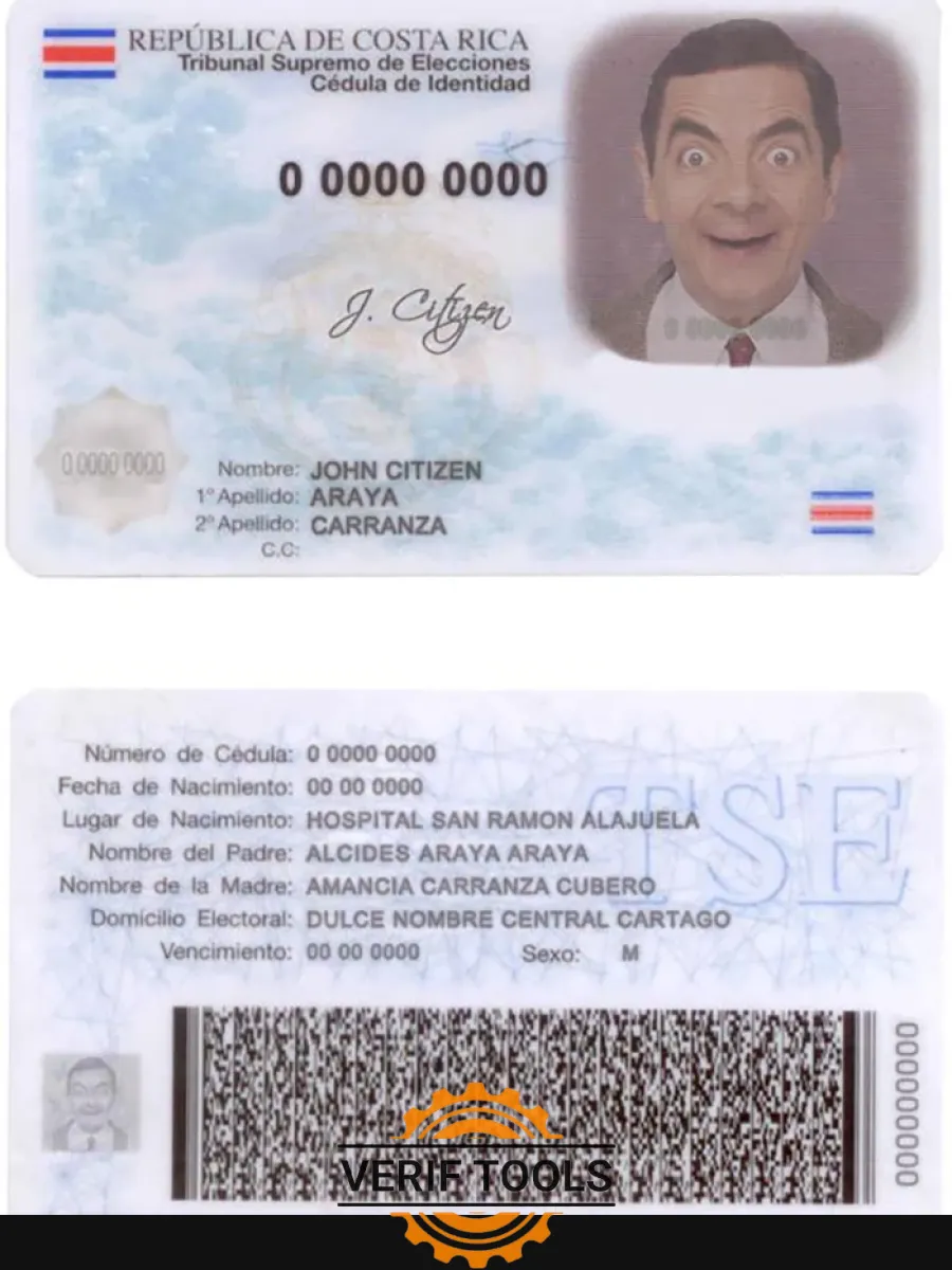 Costa Rica Id — ID Cards