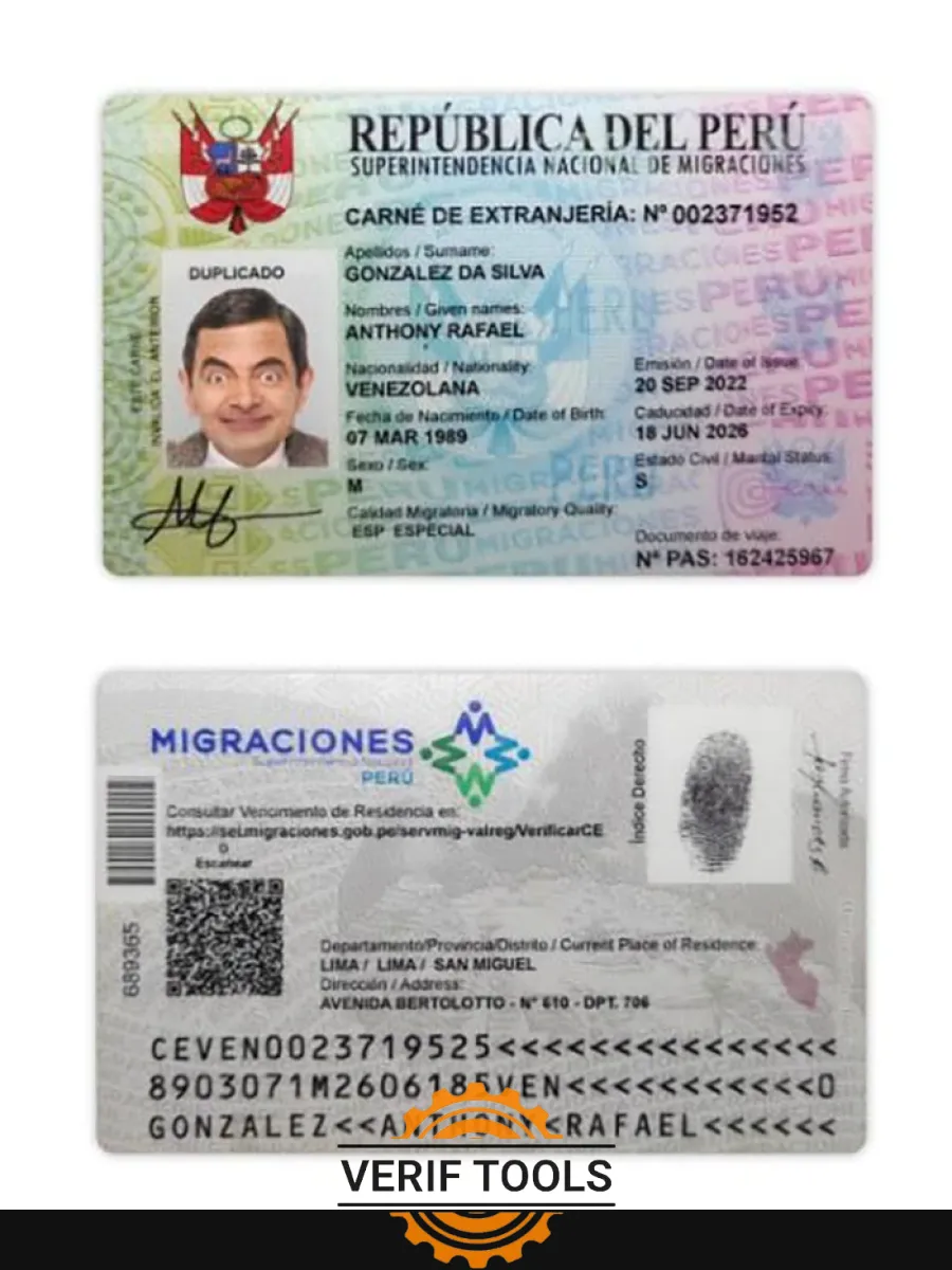 Peru National Id Card — ID Cards