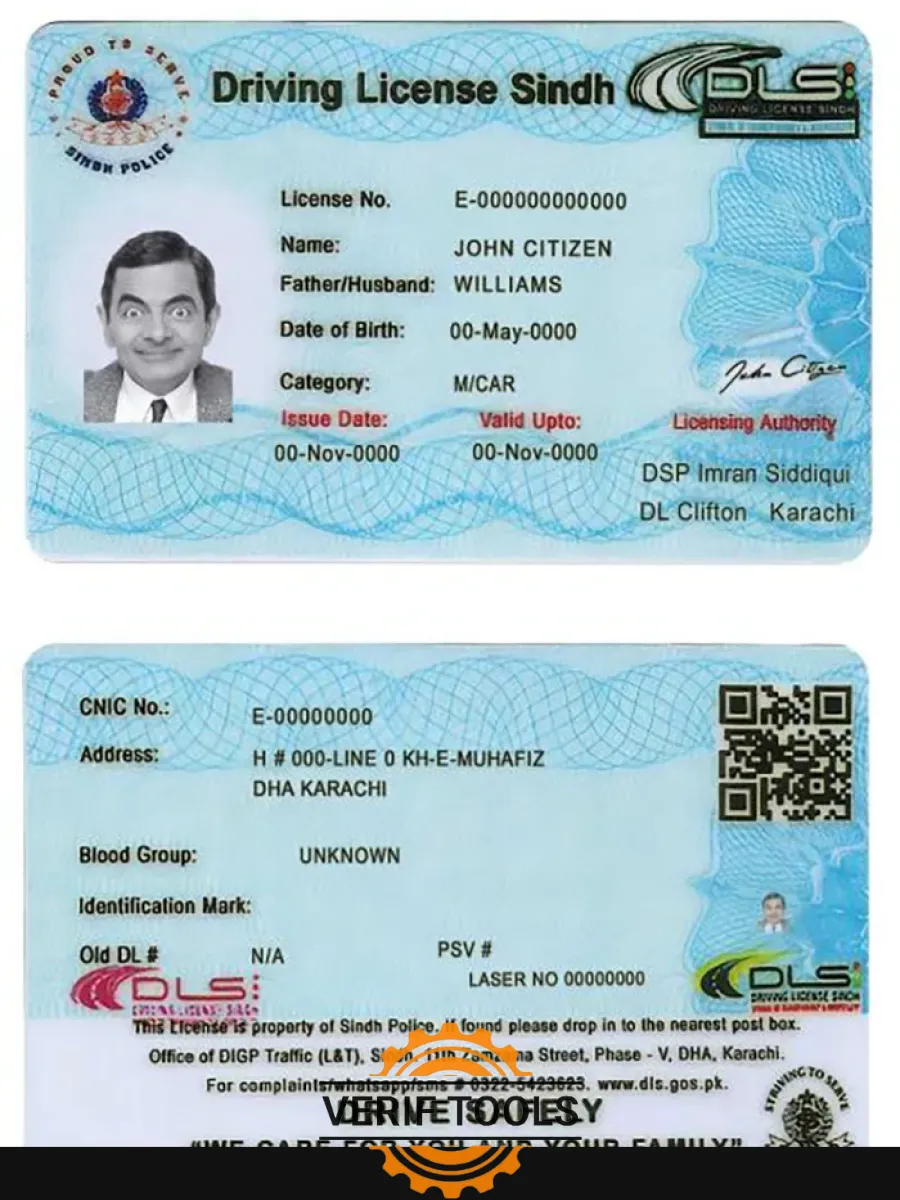 Pakistan Sindh Province Driving License 2016 Present — Driver License