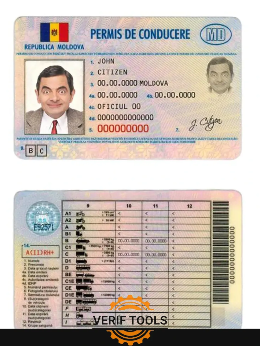 Moldova Driver License — Driver License