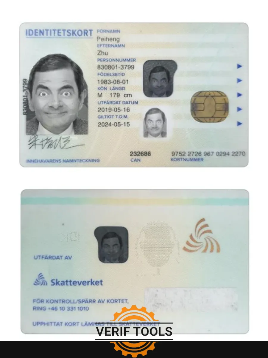 Sweden Id Card 2019 Present