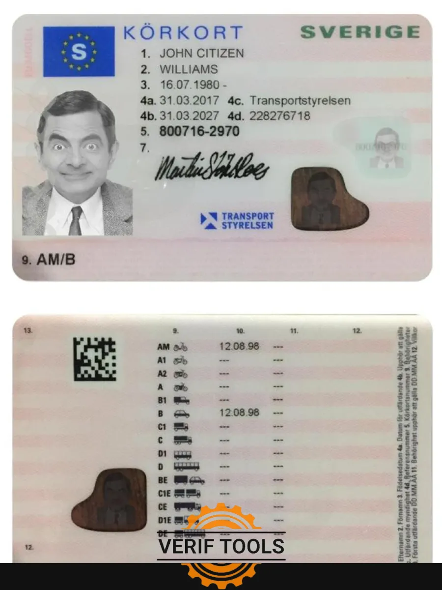Sweden Driving License 2016 Present — Driver License
