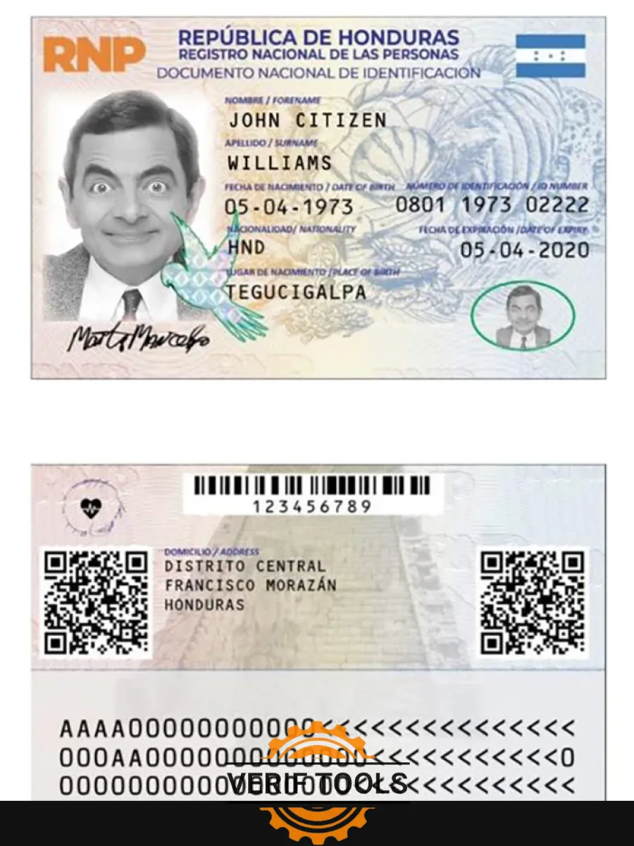 Honduras Identity Card Psd Template With Fonts Version 2 — ID Cards