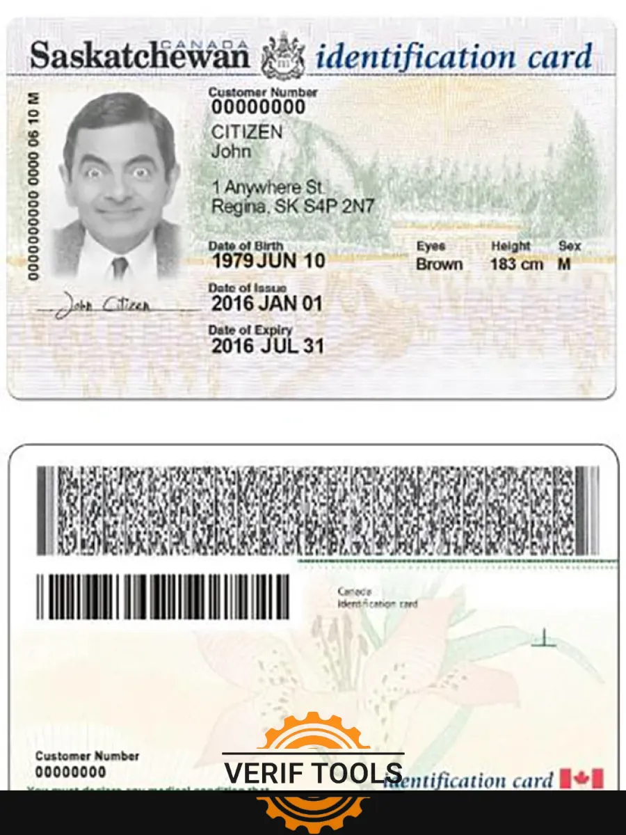 Canada Saskatchewan Id — ID Cards