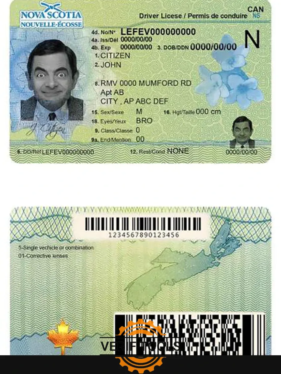 Canada Nova Scotia Driving License — Driver License