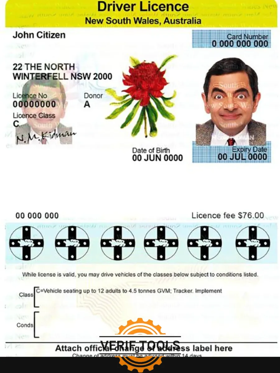 Australia New South Wales Driver License — Driver License