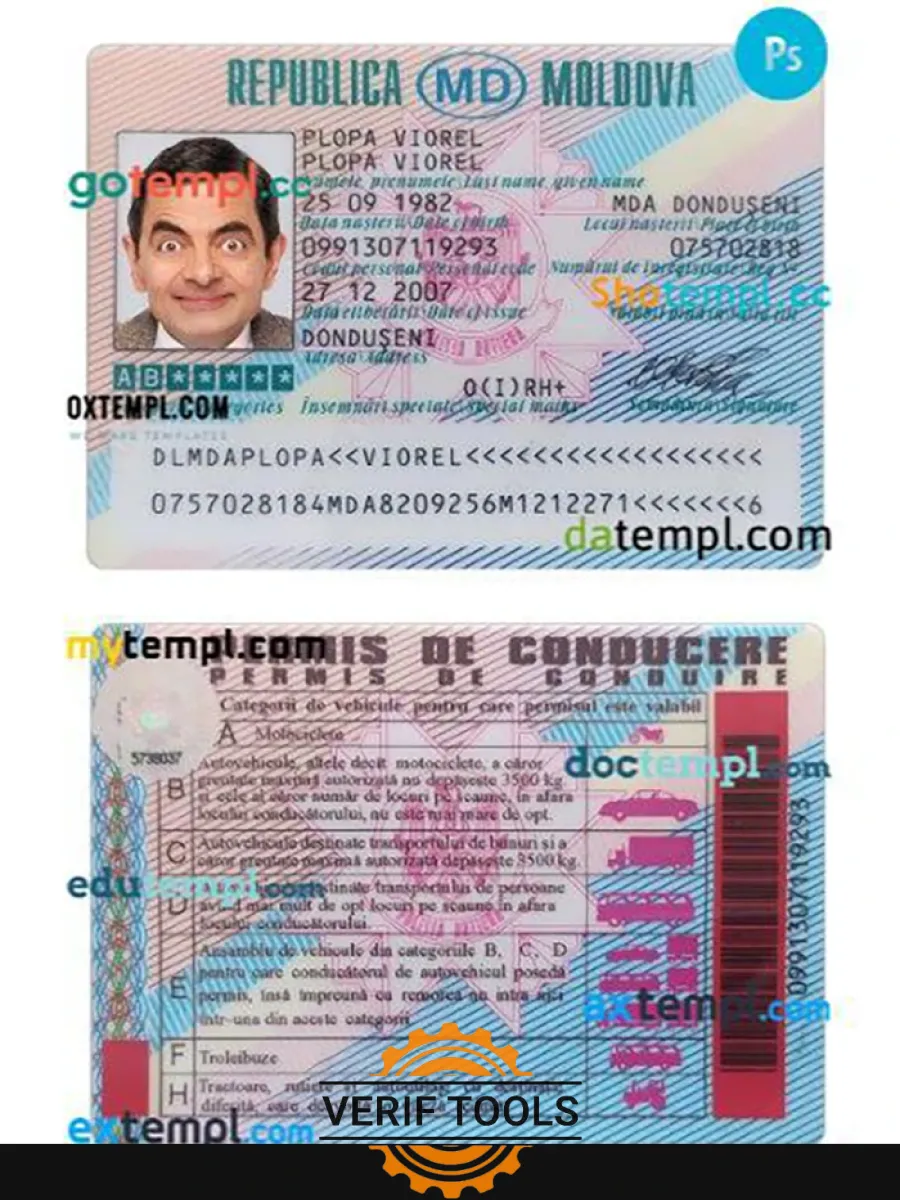 Moldova Driving License — Driver License