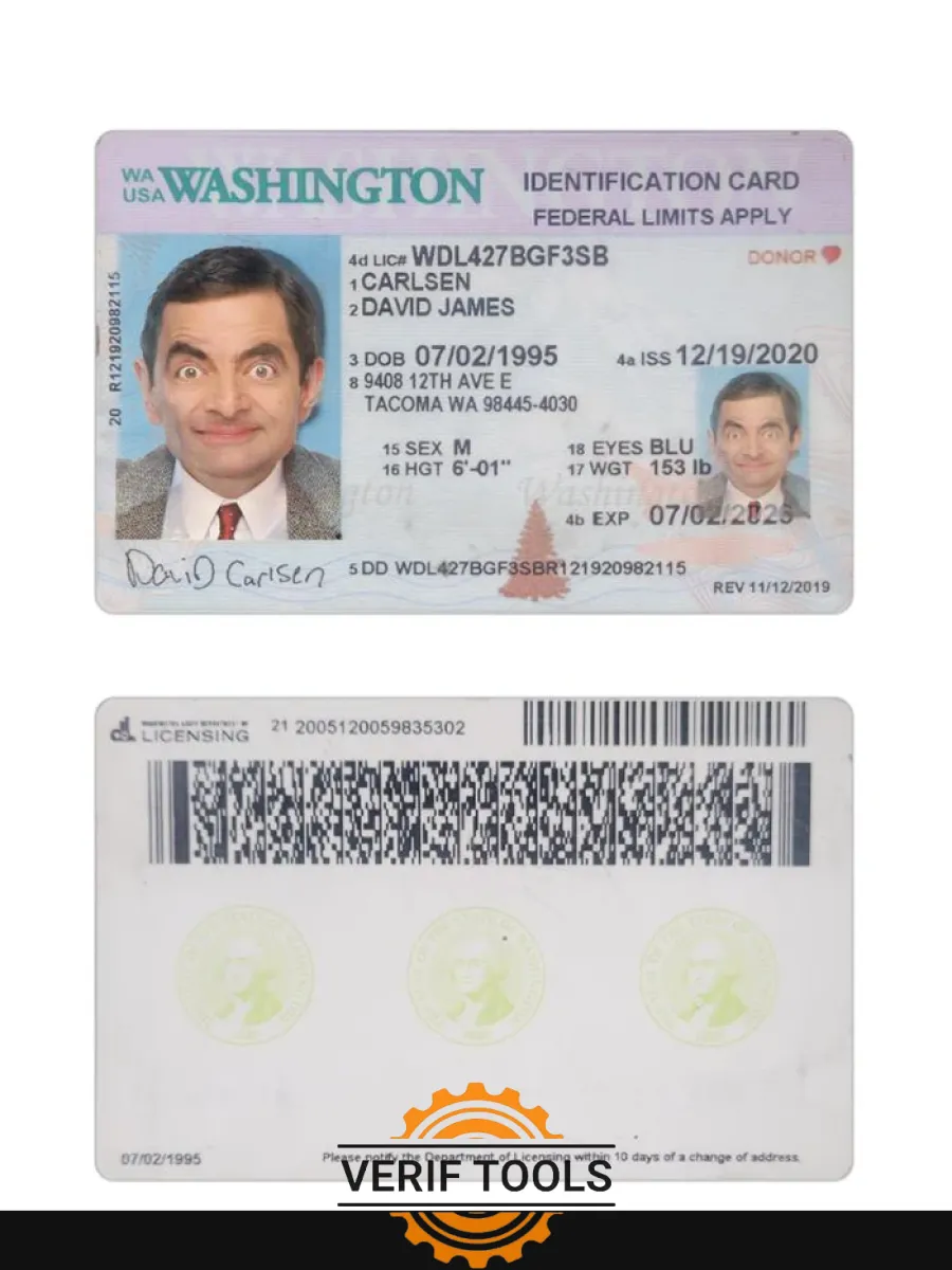 Usa Washington Id Card 2020 Present — ID Cards