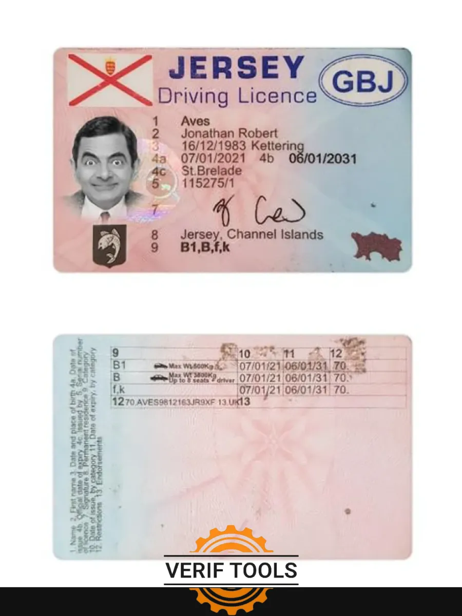 Jersey Driving License — Driver License