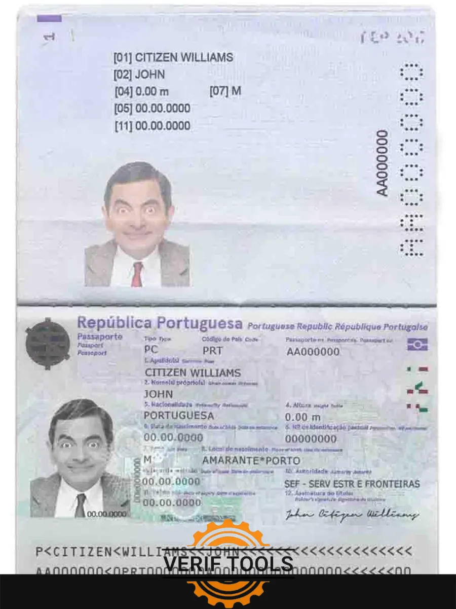Portugal Passport Template In Psd Format Fully Editable 2017 Present — Passports