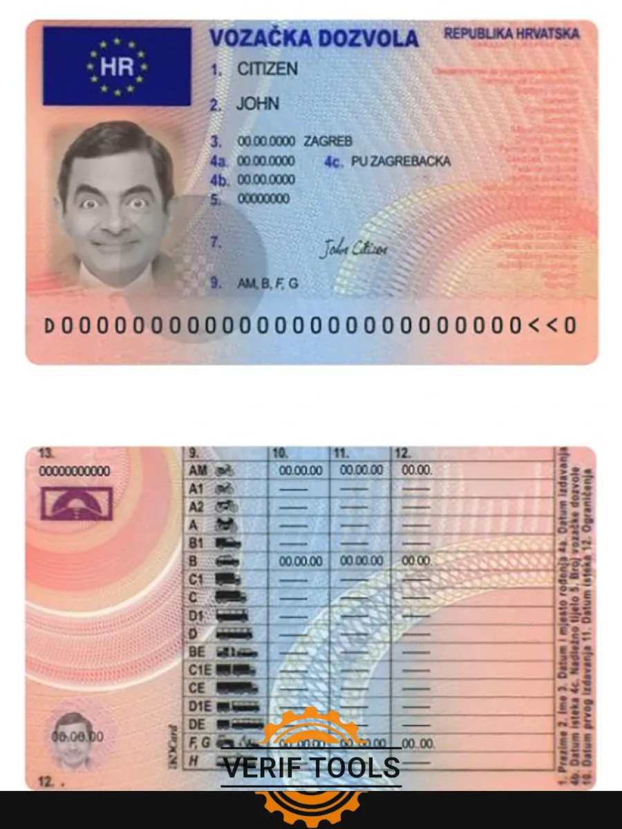 Croatia Driving License Version 2 — Driver License