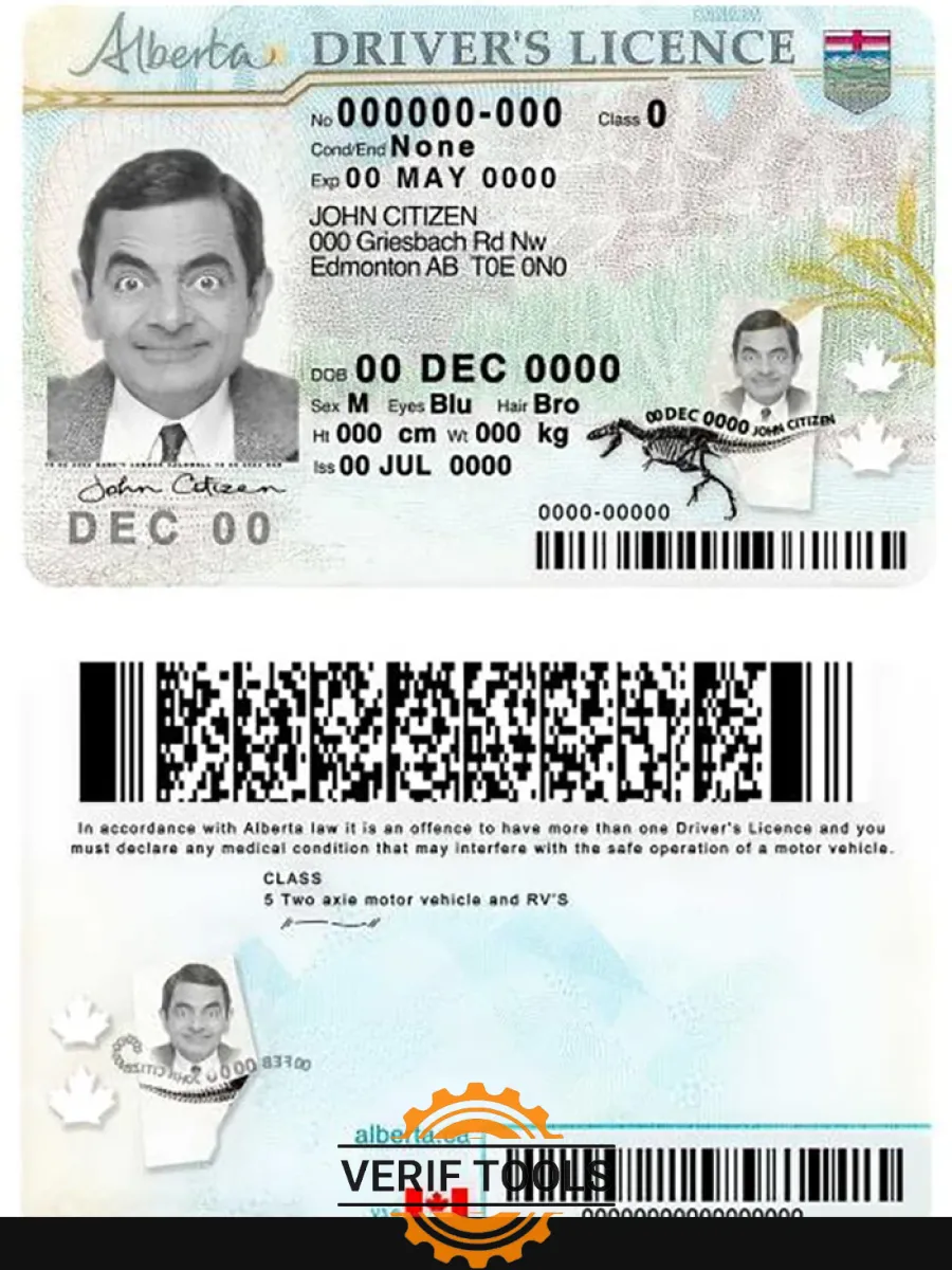 Canada Alberta Province Driving License — Driver License