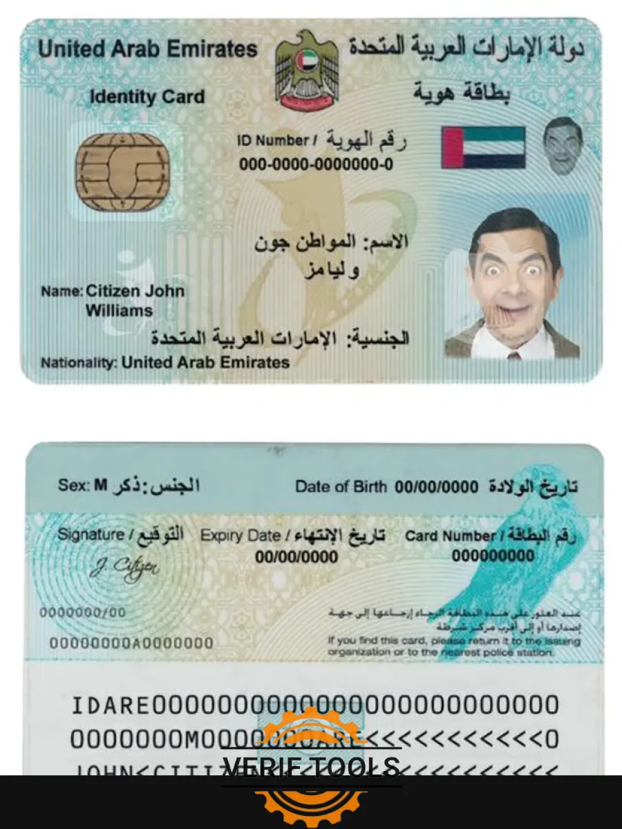 Uae United Arab Emirates Id — ID Cards