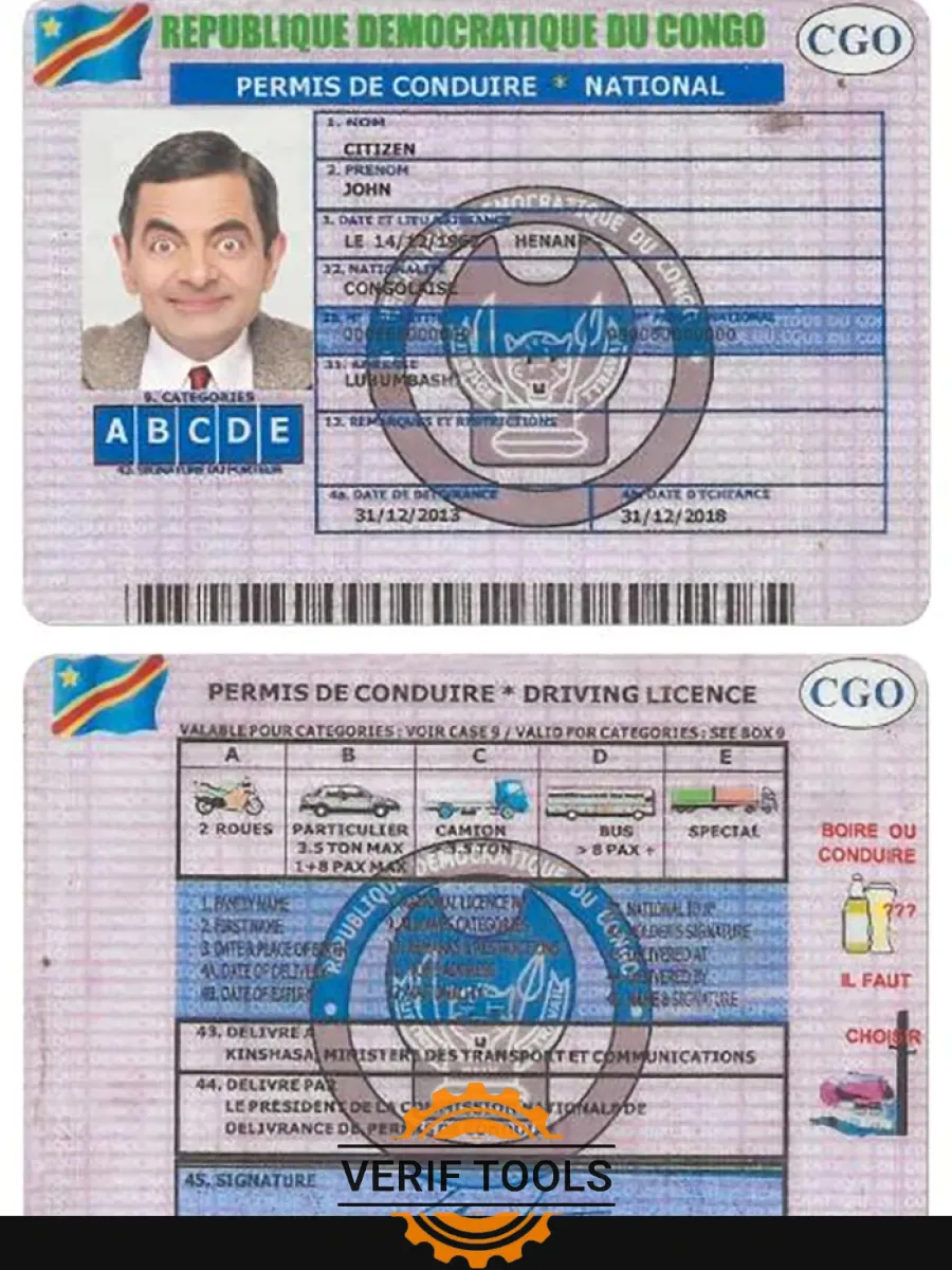 Congo Driving License Version 2 — Driver License
