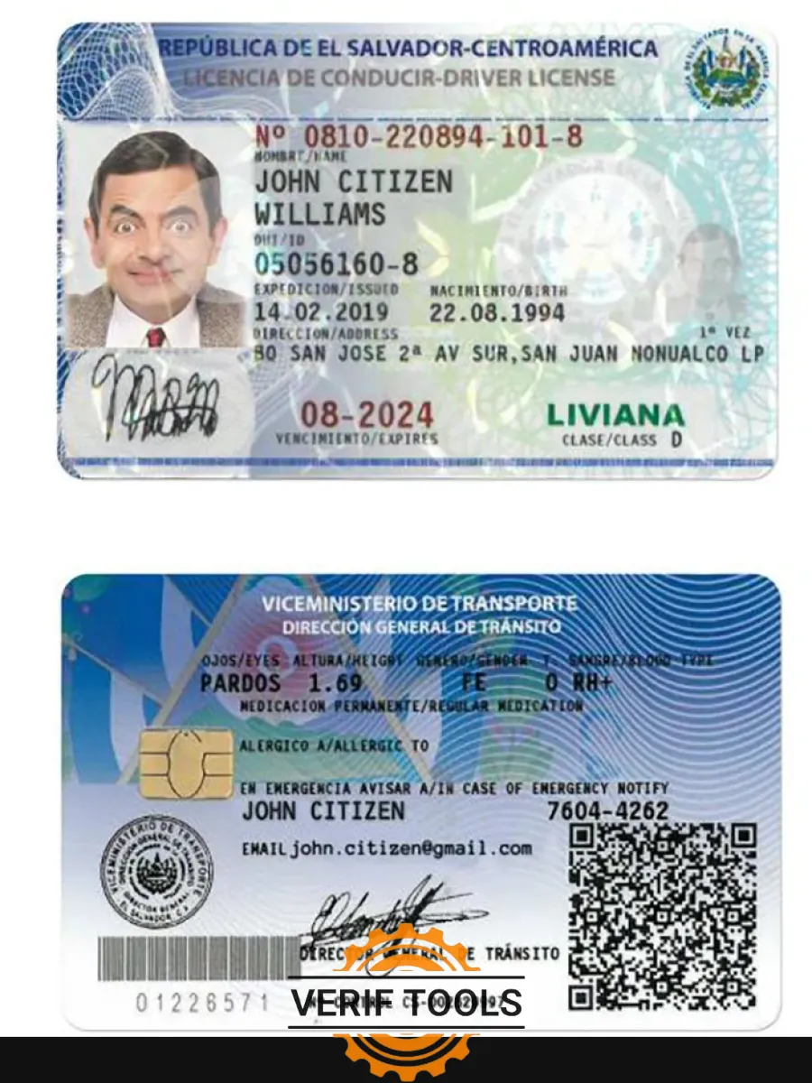 Elsalvador Driving License — Driver License