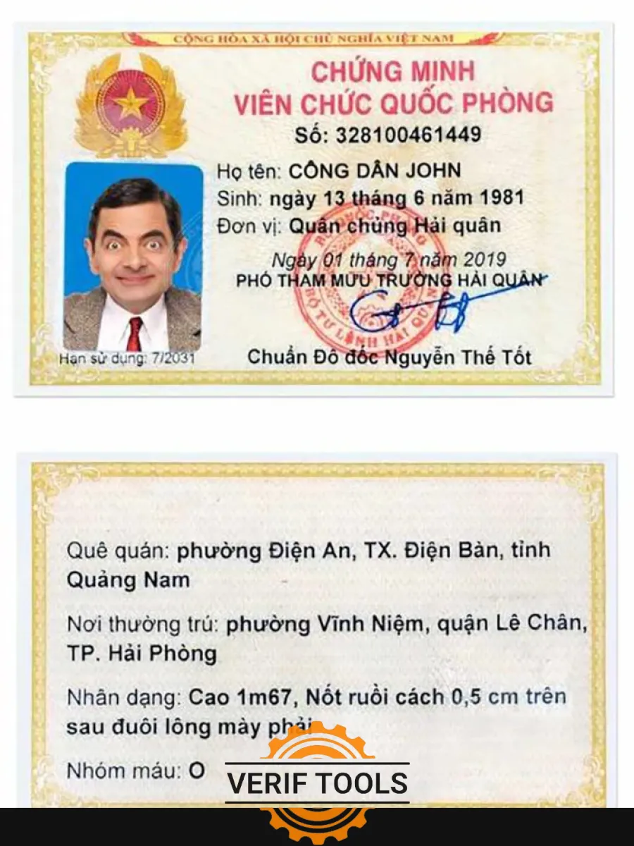 Vietnam Identity Card Psd Template Version 3 1 — ID Cards