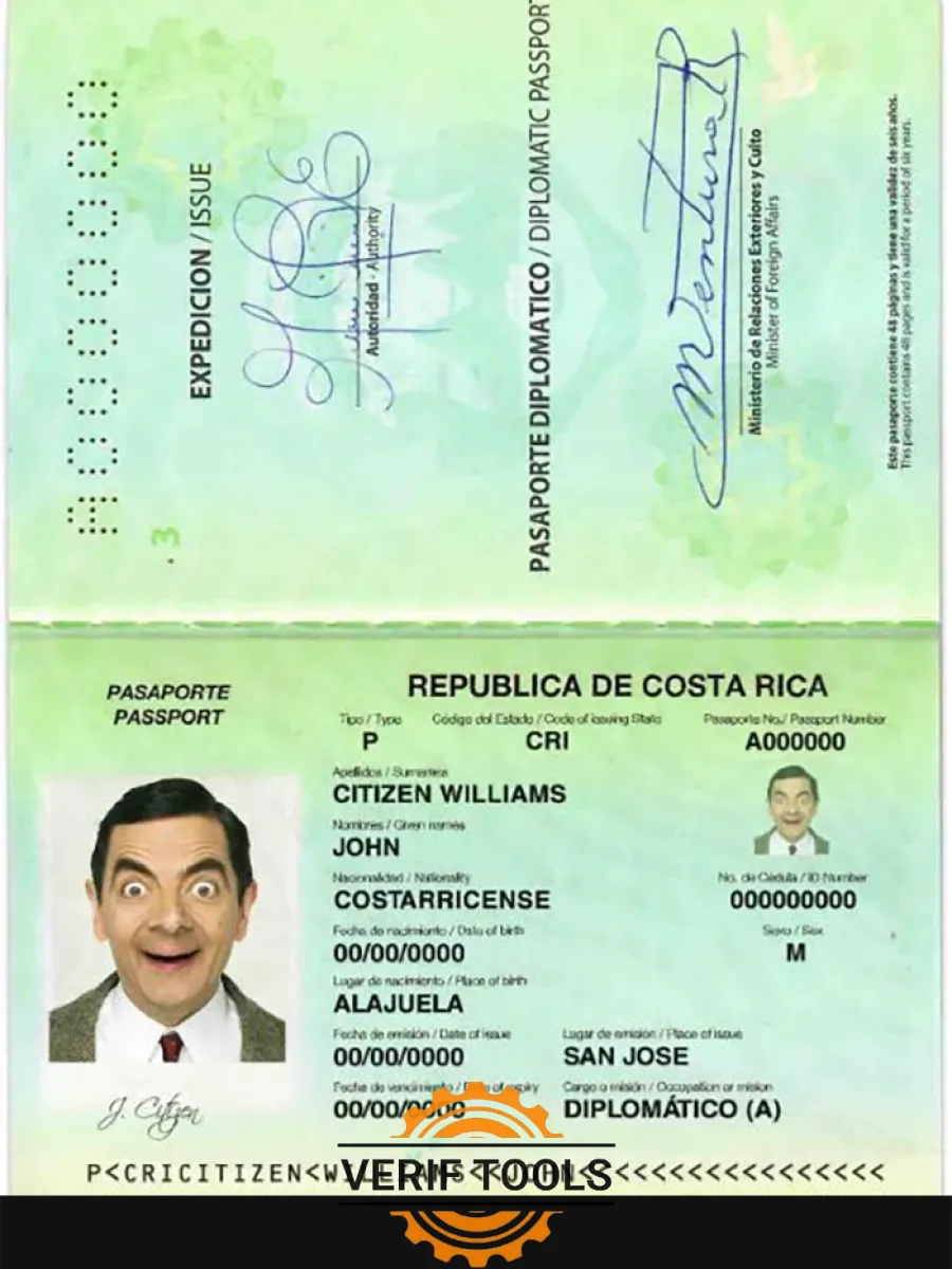 Costa Rica Diplomatic Passport — Passports