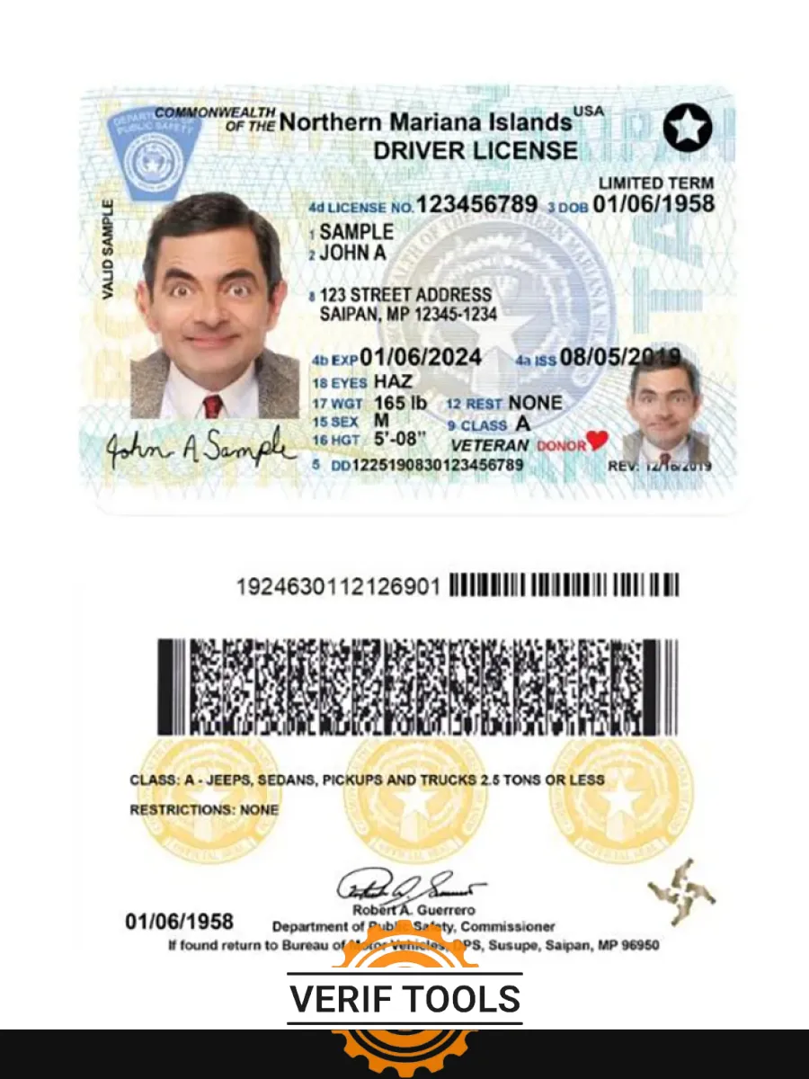 Usa Northern Mariana Islands 2019 Present — Driver License