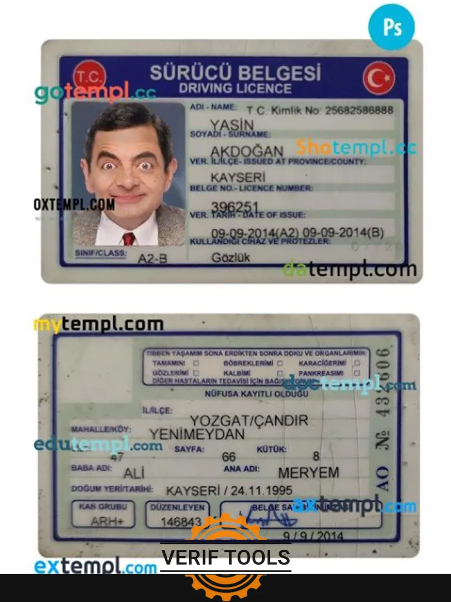 Turkey Driving License 2014 Present — Driver License