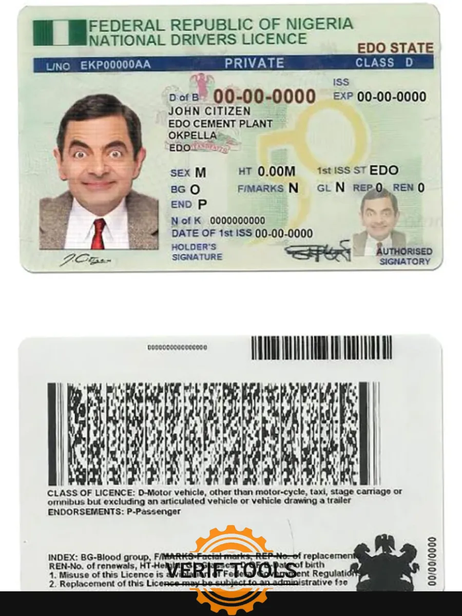 Nigeria Driving License — Driver License