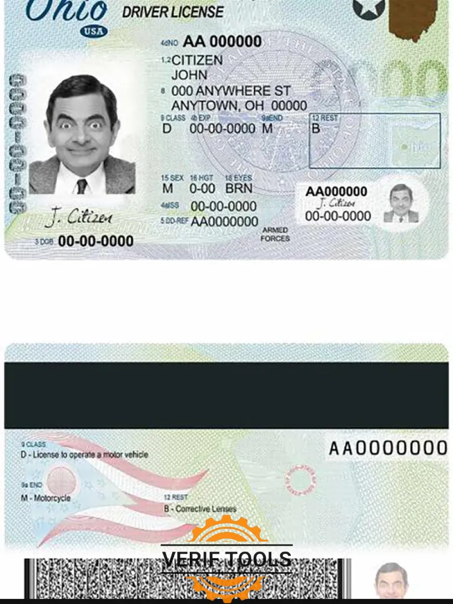 Usa Ohio State Driving License — Driver License
