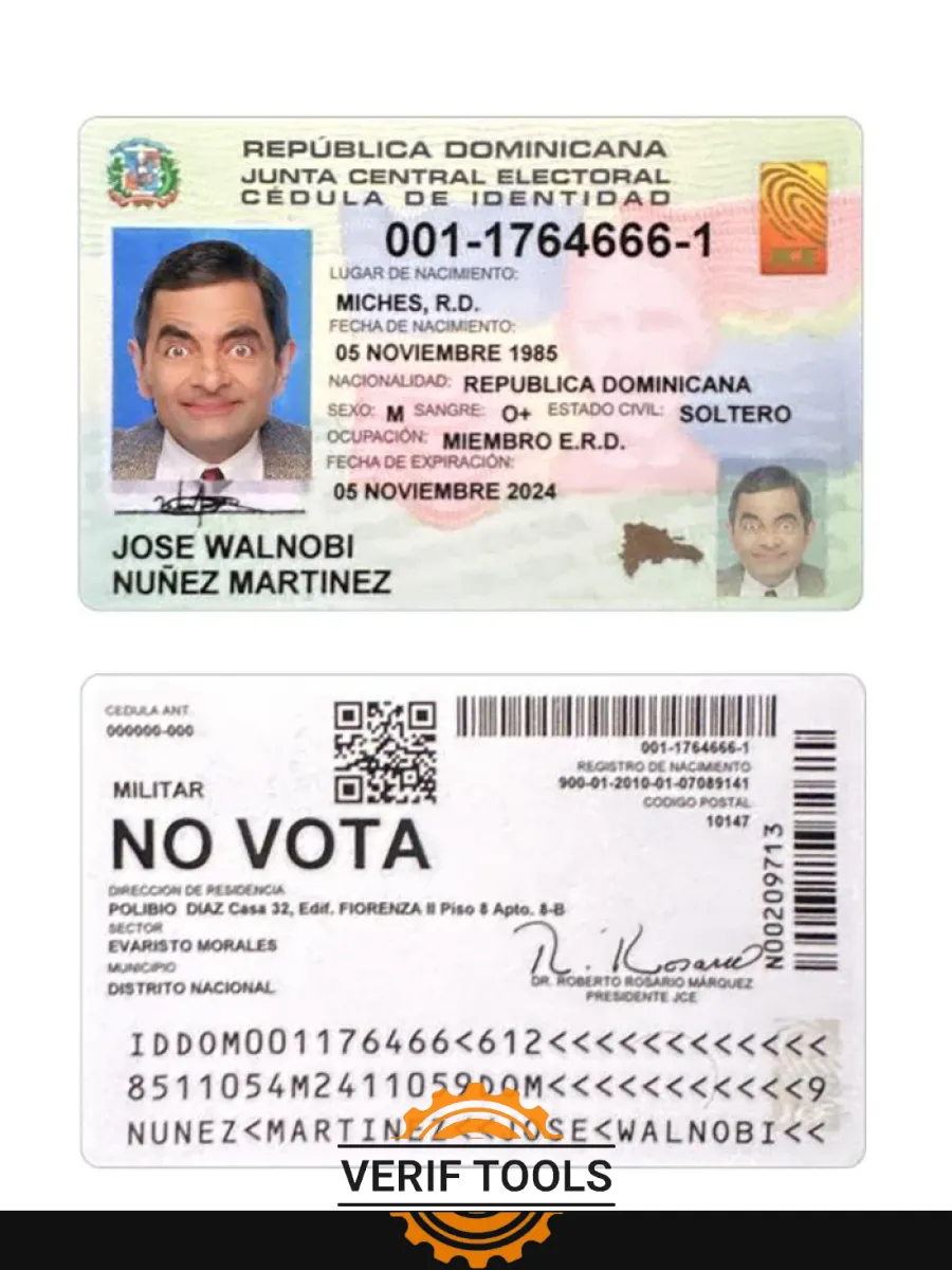 Dominican Republic Id Card — ID Cards