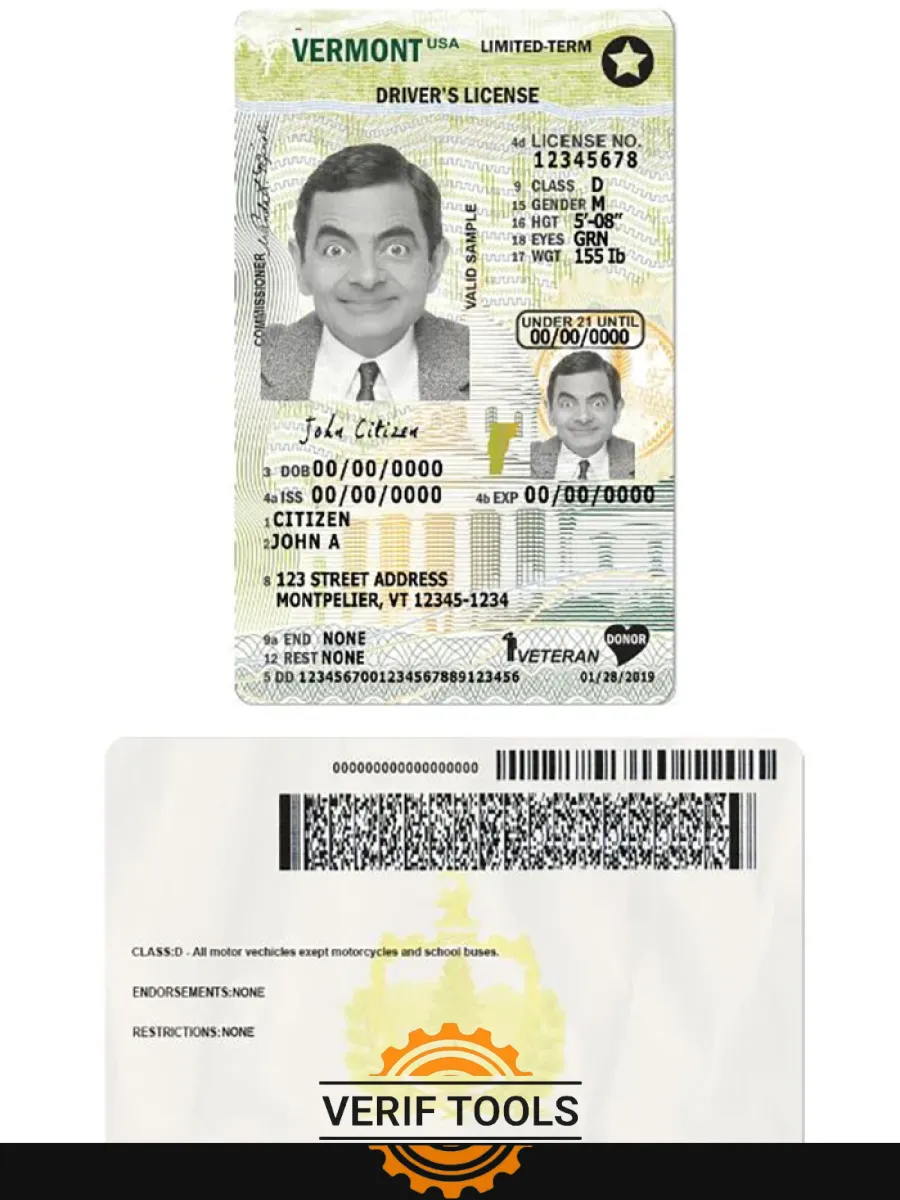 Usa Vermont Driving License Under 21 — Driver License