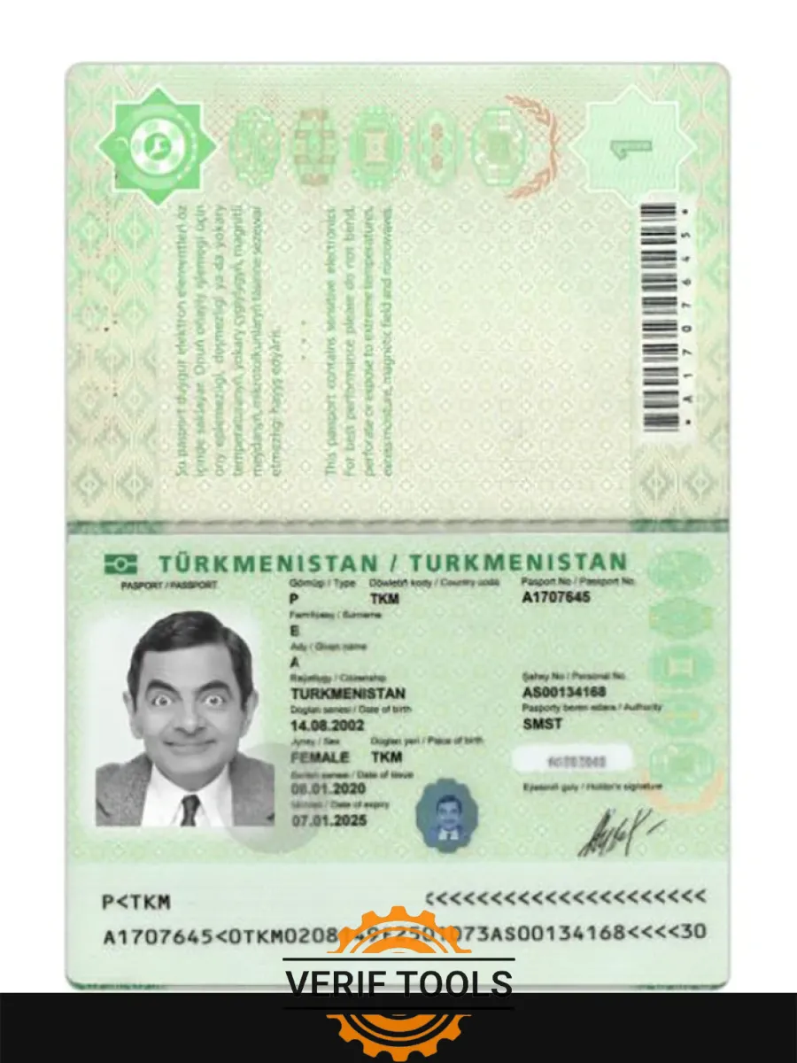 Turkmenistan Passport 2020 Present — Passports