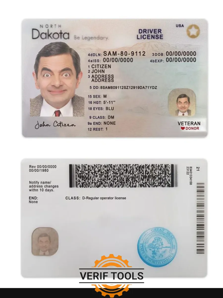 Usa North Dakota Driving License 2023 Present — Driver License