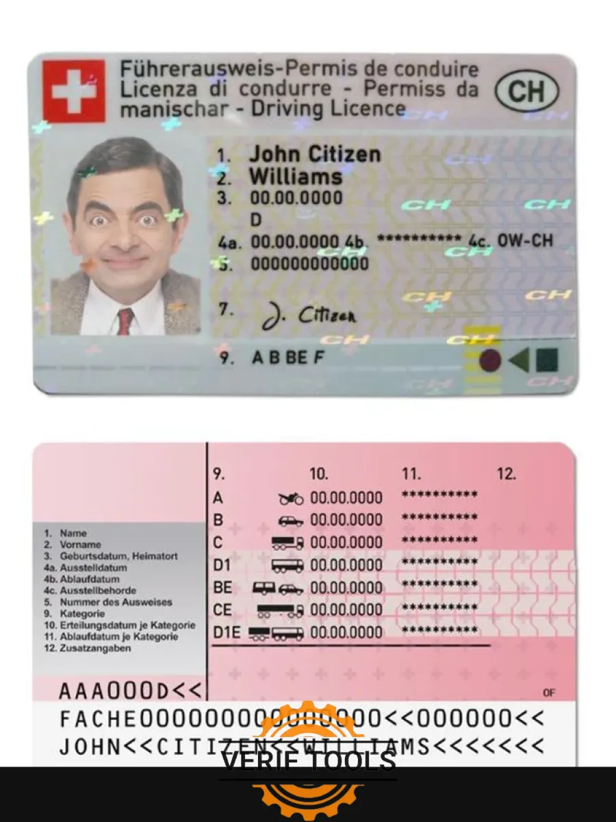 Switzerland Driving License — Driver License