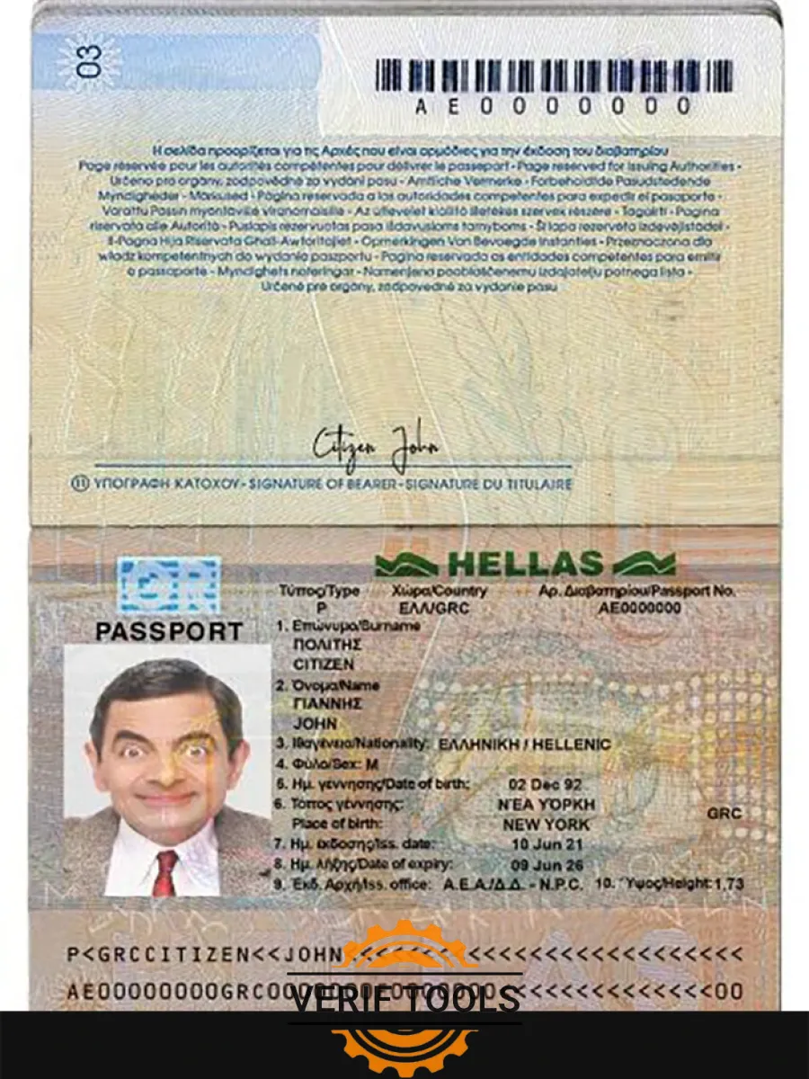 Greece Passport Version 2 — Passports