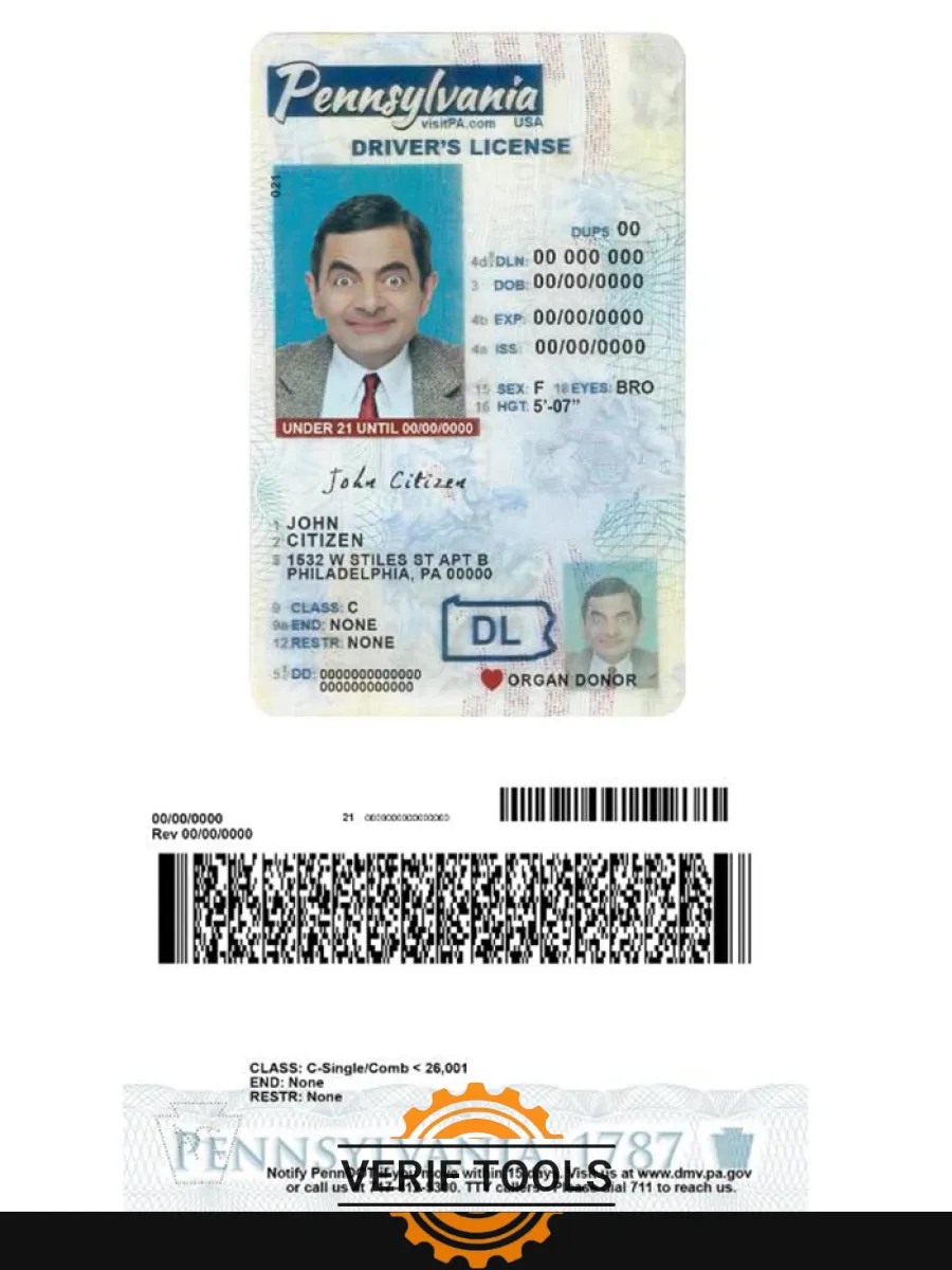 Usa Pennsylvania Driving License Under 21 — Driver License