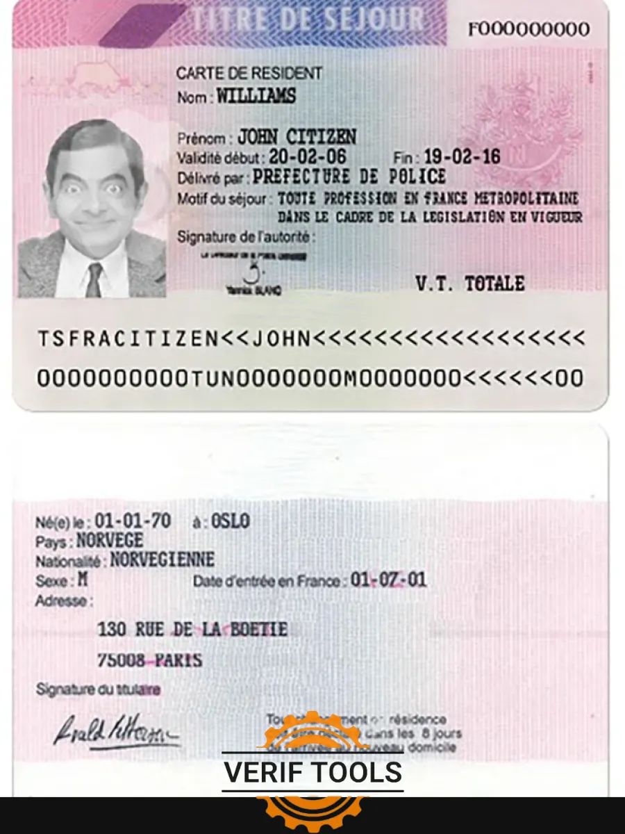 France Residence Permit Version 3 — Residence Permit