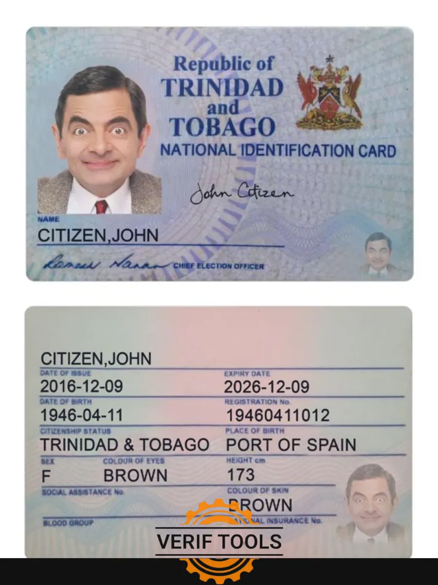 Trinidad And Tobago Id Card 2016 Present — ID Cards
