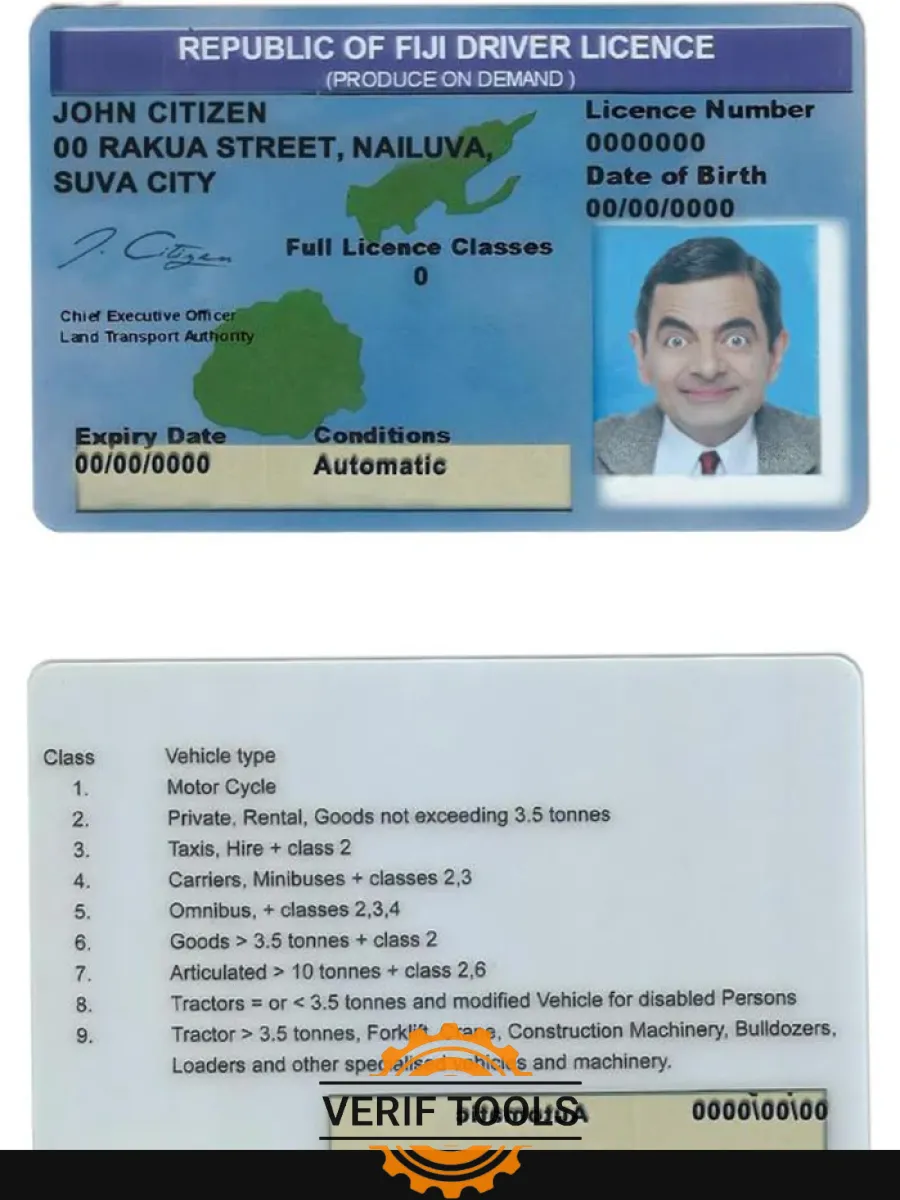 Fiji Driving License — Driver License