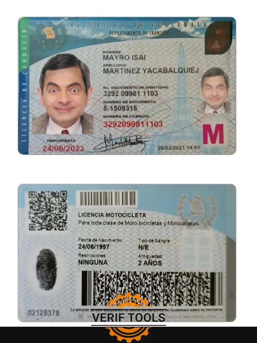 Guatemala Driving License 2021 Present — Driver License