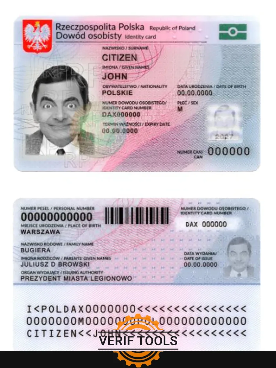 Poland Id Card 2019 Present Version 2 — ID Cards