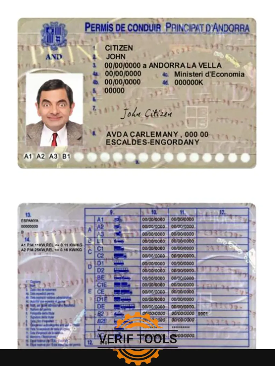 Andorra Driving License — Driver License