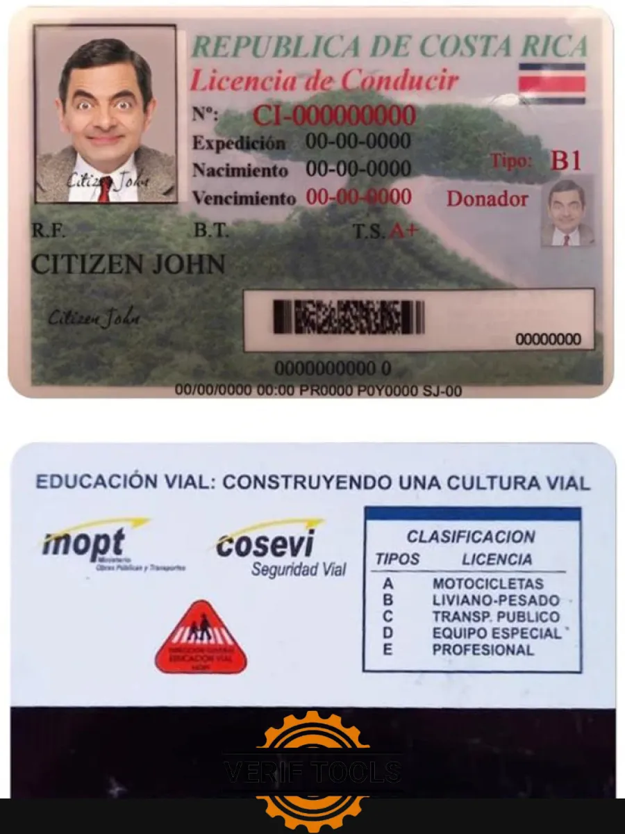 Costa Rica Dl — Driver License